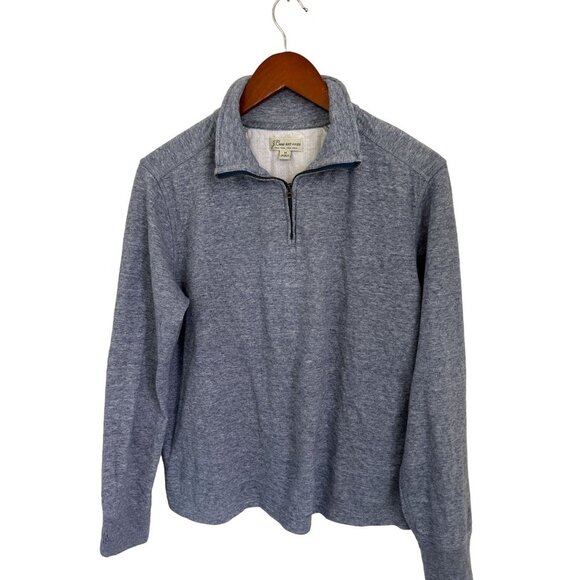 J.CREW Knit Goods 1/4 Zip Pullover Sweater Cotton Heather Gray/Blue Size Med - Picture 1 of 9
